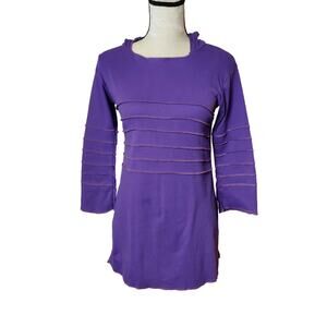 NWT Monkey Temple Himalayan Traditions Sz 4 (S) Purple Pointy Hooded Tunic Shirt
